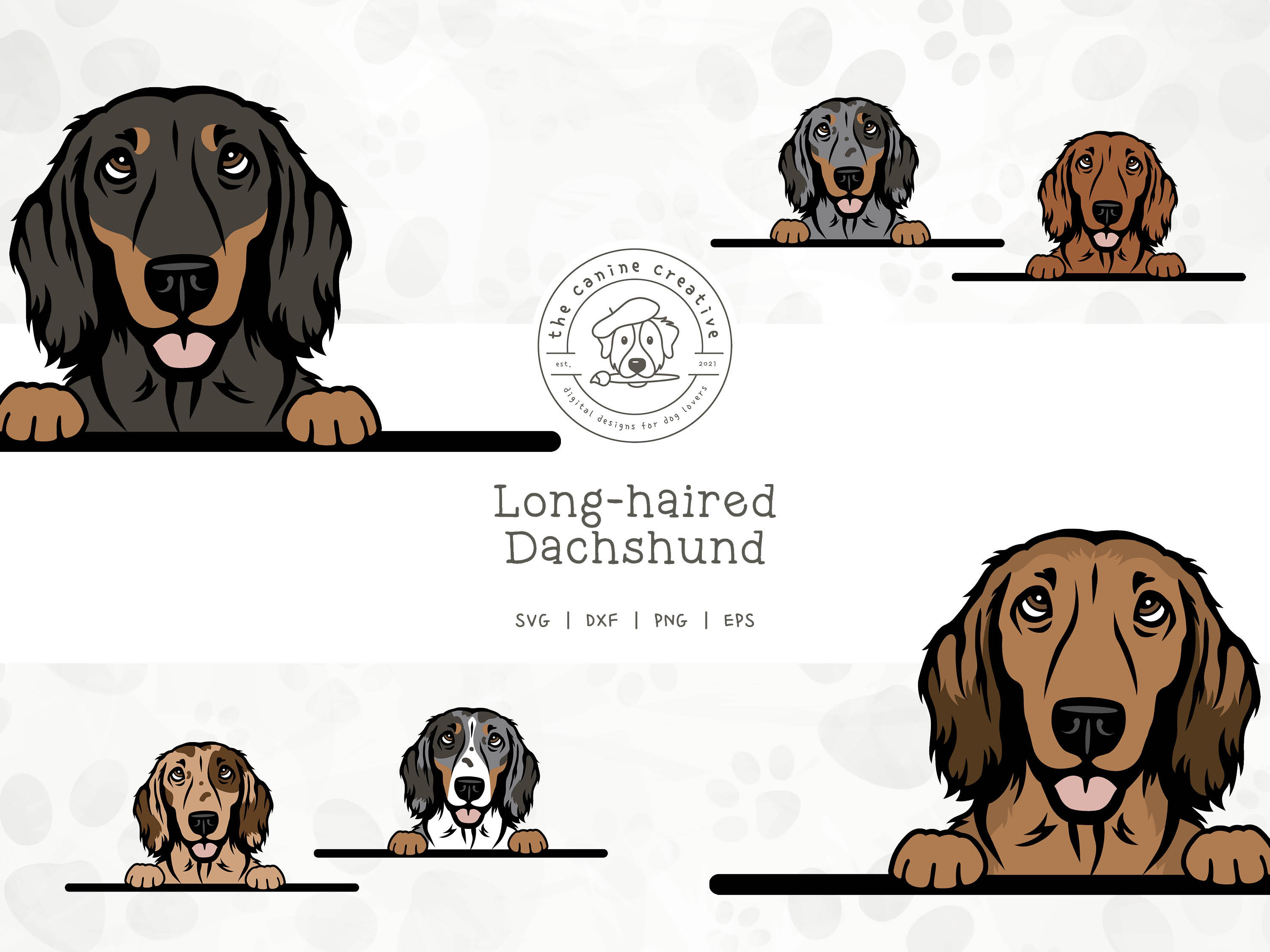 Longhaired Dachshund SVG Dachshunds Clipart Peeking Dog SVG Etsy UK