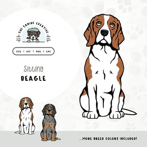 Sitting Beagle SVG | Hound Dog Clipart PNG | Cute Puppy Design | Printable Pet Illustration | DIY Gift for Dog Lover, Mama, or Dad