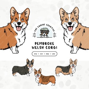 Corgi Dog SVG, Pembroke Welsh Corgi, Standing Dog Clipart, Hand Drawn Dogs PNG, Dog Printable Art, Sublimation Design, Cricut Cut File
