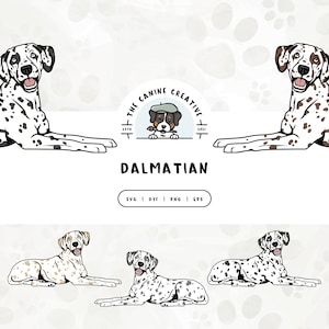 Dalmatians SVG, Dalmation PNG, Dalmatian Clipart, Laying Down Dog Illustration, Spotted Dog Art, Digital Print, Sublimation Design, Cut File