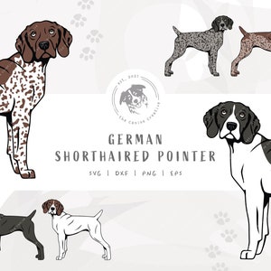 German Shorthaired Pointer SVG, GSP PNG, Standing Dog Design, Pet Portrait, Printable Dog Clipart, Dog Illustration, Cricut Cut File