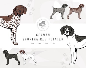 German Shorthaired Pointer SVG, GSP PNG, Standing Dog Design, Pet Portrait, Printable Dog Clipart, Dog Illustration, Cricut Cut File