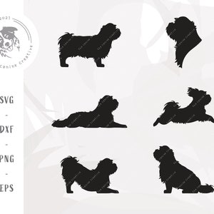 Shih Tzu SVG Bundle, Dog Breed Silhouette SVG, Shih Tzu Clipart, Shihtzu Art, Shih Tzu DXF, Dog Printable Art, Dog Vector, Cricut Cut File