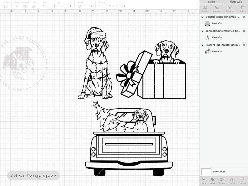 GSP Christmas SVG Gift Box Png Dog Santa Hat Art Tangled - Etsy