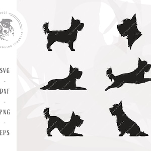 Yorkie SVG Bundle, Yorkshire Terrier SVG, Dog Breed Silhouette SVG, Yorkie Clipart, Yorkie Printable Art, Dog Vector, Cricut Cut File
