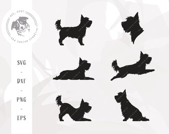 Yorkie SVG Bundle, Yorkshire Terrier SVG, Dog Breed Silhouette SVG, Yorkie Clipart, Yorkie Printable Art, Dog Vector, Cricut Cut File
