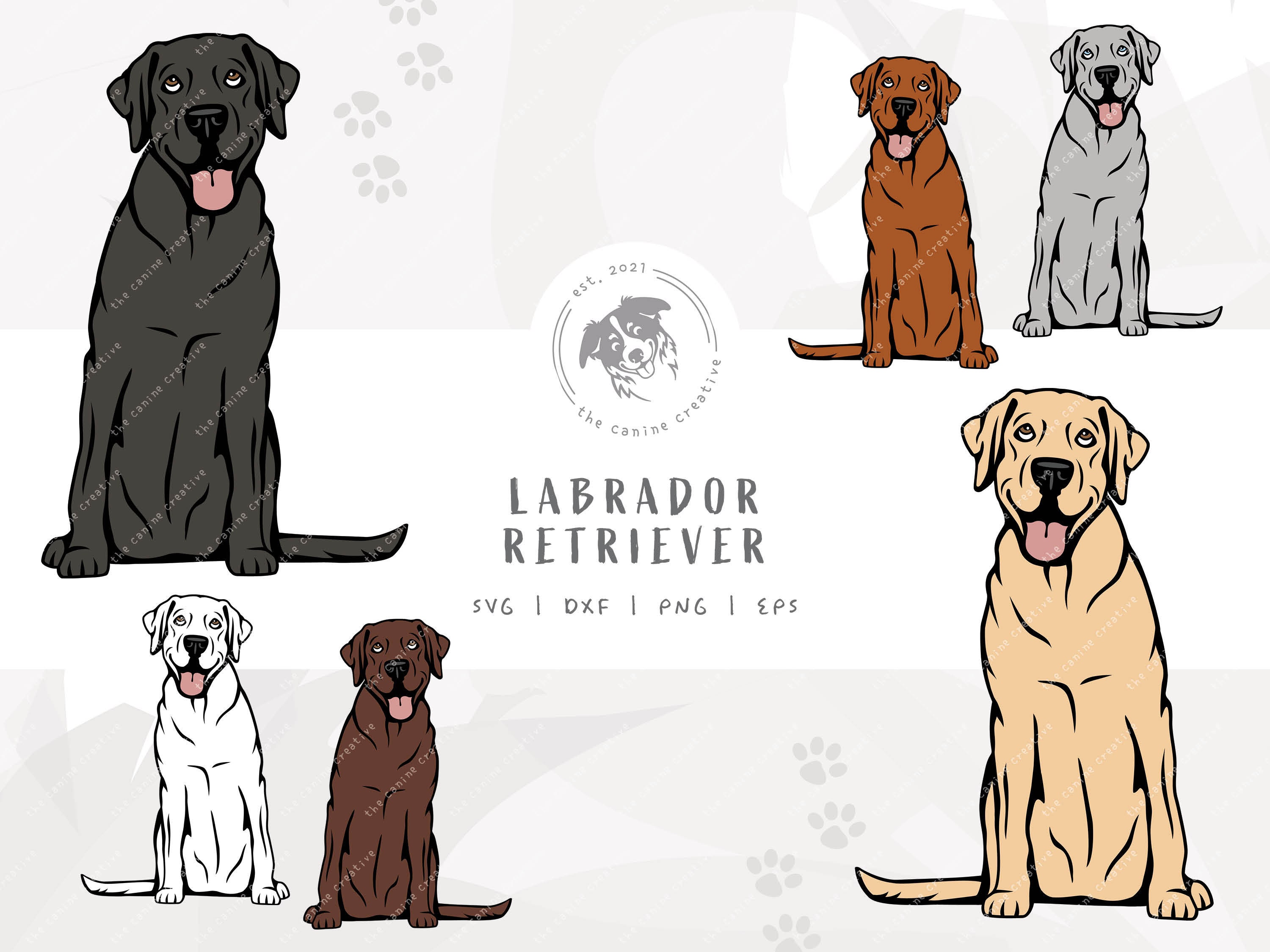 Labrador SVG Dog Sitting SVG Yellow Lab Dog Vector Black Etsy UK