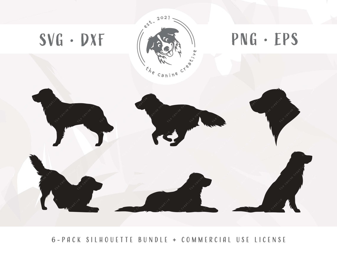 Golden Retriever Silhouette SVG Design Bundle Goldie Golden | Etsy