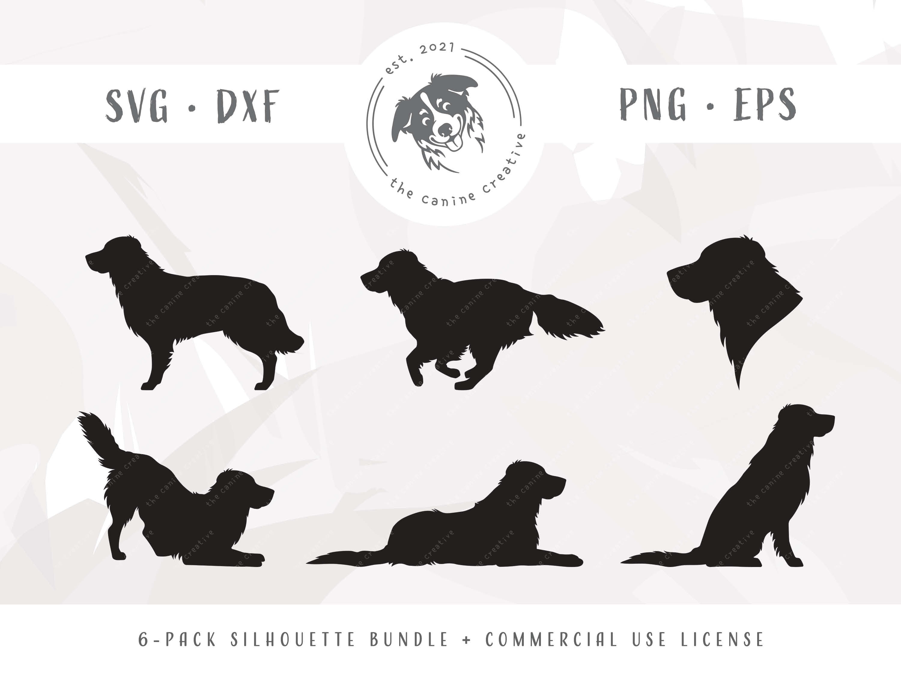Golden Retriever Silhouette SVG Design Bundle - Goldie, Golden ...