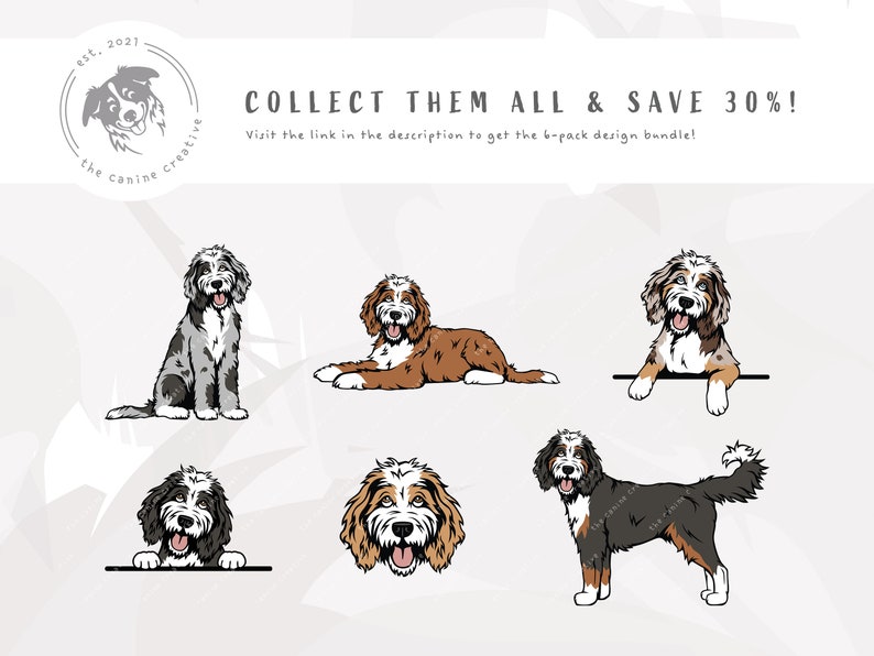 Tuxedo Doodle SVG, Standing Dog SVG, Bernedoodle SVG, Sheepadoodle ...