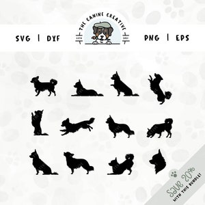 May include: A set of 12 black silhouette images of a Chihuahua dog in various poses. The images are perfect for crafting projects, such as cutting vinyl, paper, or fabric.