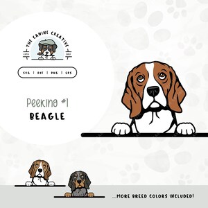 Peeking #1 Beagle SVG | Hound Dog Clipart PNG | Cute Puppy Design | Printable Pet Illustration | DIY Gift for Dog Lover, Mama, or Dad