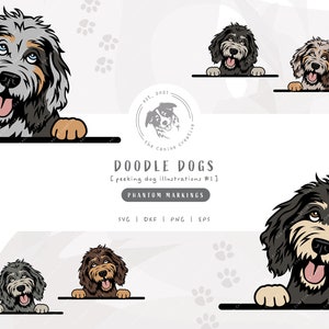Phantom Doodle SVG, Peeking Dog SVG #1, Bernedoodle SVG, Sheepadoodle Art, Aussiedoodle png, Goldendoodle Clipart, Labradoodle Sublimation