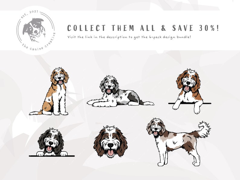 Parti Doodle SVG Sitting Dog SVG Bernedoodle SVG Etsy