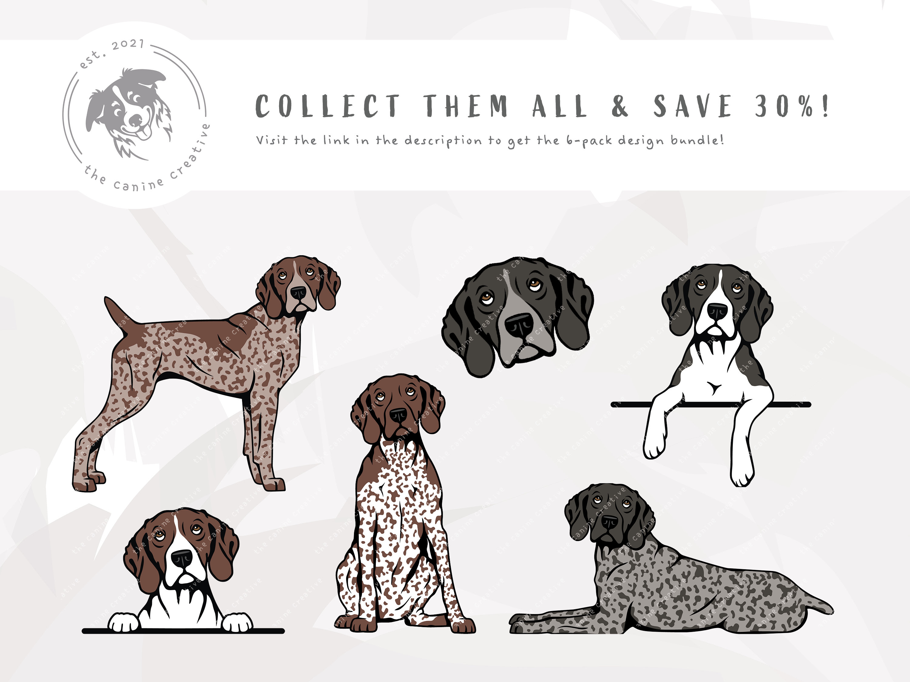 German Shorthaired Pointer SVG, GSP PNG, Peeking Dog Design #2, Pet ...