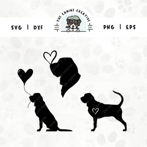 Bloedhond SVG-bundel | Hound Dog hart silhouet clipart | DIY-cadeau voor jachthondmama, Valentijnsdag, jubileum | Gotcha dag huisdier PNG