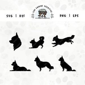 Long Haired Chihuahua SVG | Dog Silhouettes | Chiwawa PNG Clipart - Portrait, Sitting, Standing, Laying Down, Running, Playing