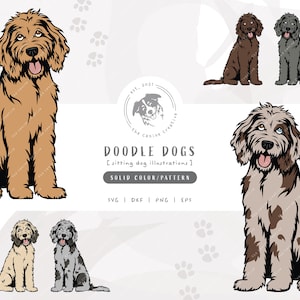 Doodle SVG, Sitting Dog SVG, Merle Aussiedoodle png, Layered Goldendoodle SVG, Labradoodle Vector Clipart, Golden Doodle Sublimation Design