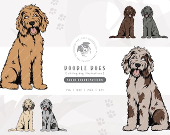 Doodle SVG, Sitting Dog SVG, Merle Aussiedoodle png, Layered Goldendoodle SVG, Labradoodle Vector Clipart, Golden Doodle Sublimation Design