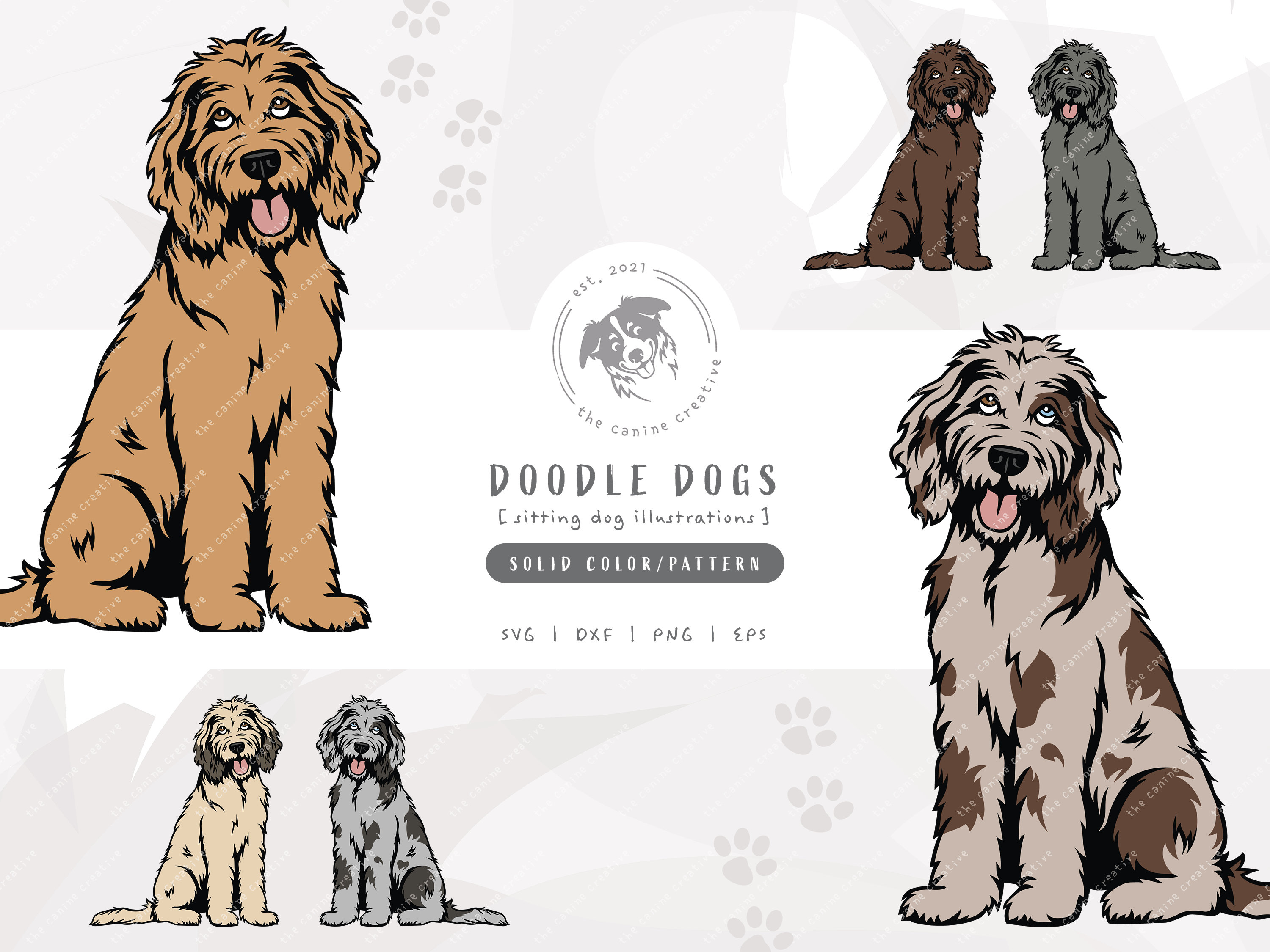 Doodle SVG, Sitting Dog SVG, Merle Aussiedoodle png, Layered Goldendoodle SVG, Labradoodle Vector Clipart, Golden Doodle Sublimation Design