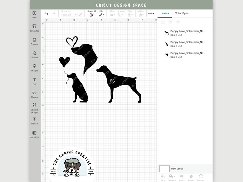 Screenshot showing designs inside Cricut Design Space.