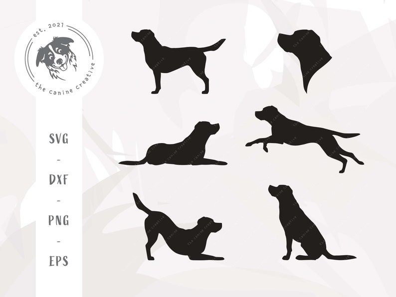 Labrador SVG, Labrador Retriever Silhouette Clipart Bundle, Dog Breed Silhouette PNG, Lab Dog SVG for Cricut, Labrador Vector, Dog Cut File image 1