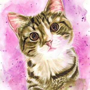 Water color pet portrait, Custom water color pet portrait from photo, Personalized portrait Cat Portrait Original, pet portrait