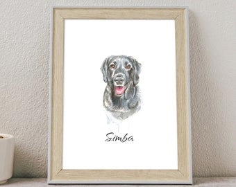 Custom Mini Pet Portrait, minimal pet watercolor pet portrait