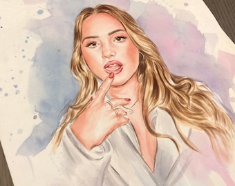 Hand-Painted Watercolor Portrait Custom Family Portrait,Pet Art