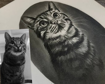 Custom Charcoal Pet Portrait, Handmade Memorial Art