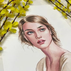 Custom Watercolor Portrait From Photo: Personalized Art Gift