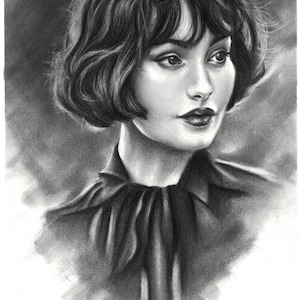 Charcoal Portrait Drawing sketch from Photo Fine art custom Portrait Personalized portrait from picture custom charcoal drawing image 4