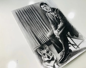 Ritratto a carboncino personalizzato: disegno fatto a mano da foto, belle arti