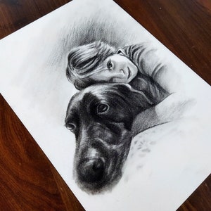 Custom Charcoal Portrait From Photo Hand Drawn Pencil Portrait , Gift for loved Ones, pencil portrait image 3