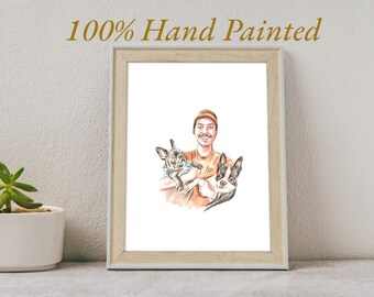 Retrato personalizado de mascota: Arte conmemorativo para perros y dueños