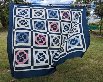 A Midnight Walk in the Garden | King Size Handmade Quilt | Quilt-top