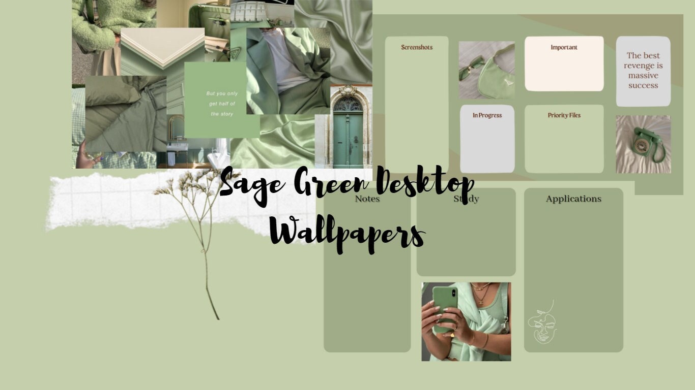Sage Green Aesthetic Wallpapers Ll Mac and Windows | Etsy