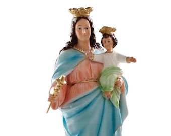 Estatua de resina de María Auxiliadora, 45 cm (17,72 pulgadas), para interiores y exteriores - Desde Italia