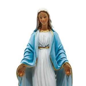 Statue of the Miraculous Madonna, 35 cm (13.77 inches), made of resin for indoors and outdoors - for gardens - MADE IN ITALY