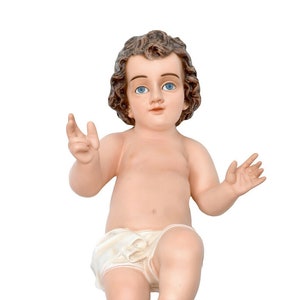 Resin statue of Baby Jesus with open arms, 50 cm high (19.67&#39;&#39;), suitable for indoors and outdoors, made in ITALY
