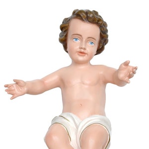 Resin statue of Baby Jesus with open arms, 35 cm high (13.78&#39;&#39;), suitable for indoors and outdoors, made in ITALY