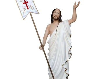 復活したイエス・キリストの像 76 x 42 (29.92 x 16.53 インチ) 手作業