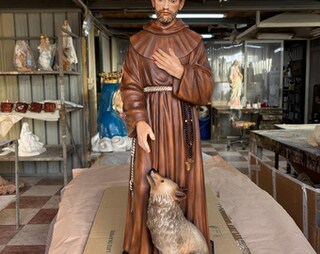 OVUNQUE PROTEGGIMI Statua Di San Francesco D' Assisi Con Lupo 20