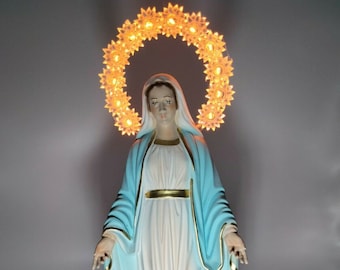 Estatua de la Virgen Milagrosa, 30 cm (11,81 pulgadas), hecha de resina para uso interior y exterior - Italia