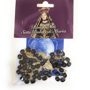 rosary chaplet of Our Lady of Sorrows in wood . Rosary of the 7 sorrows of Our Lady of Sorrows. MADE IN ITALY