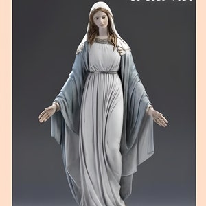 Statue of Our Lady of Grace or Immaculate Conception cm 65 in marble dust | 25.59&#39;&#39; Our Lady of Grace statue | Virgin Mary sculpture |