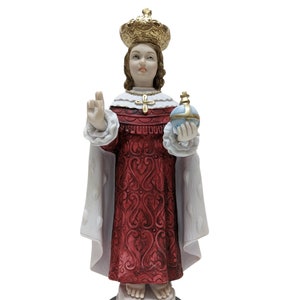 Statue Infant Jesus of Prague in marble dust hand painted | Made in Tuscany | Infant Jesus of Prague statue |