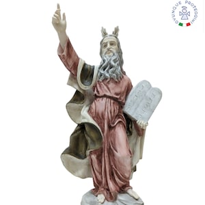 Moses with the Tablets of the Laws statue cm 40 in marble dust | Made in Italy | 15.75&#39;&#39; Moses with the Tablets of the Laws statue |