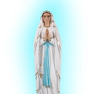 Estatua de Nuestra Señora de Lourdes 100 cm en resina pintada a mano. 39.37'' Estatua de Nuestra Señora de Lourdes. Hecho en Italia.