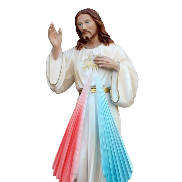 Statue de Jésus miséricordieux cm. 30 résine adaptée pour l'intérieur et l'extérieur